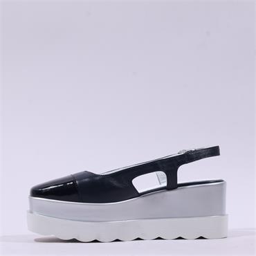 Marco Moreo Vienna Slingback Sandal - Navy Silver